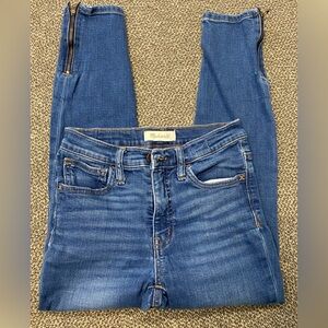 Madewell 10” Roadtripper High Rise Ankle Jeans with Side Zips